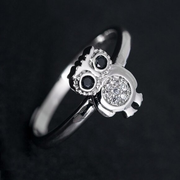 🍁  925 Silver Plated 3A CZ Cute Ring for Men Women, FB16FA1042 - Picture 1 of 6